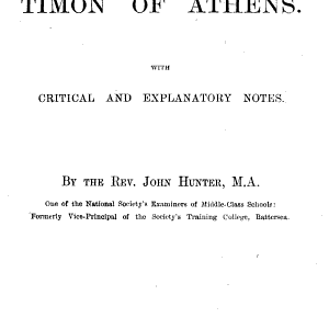 Shakespeare's Tragedy of Timon of Athens
