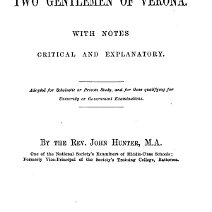 Shakespeare's Comedy of The Two Gentlemen of Verona