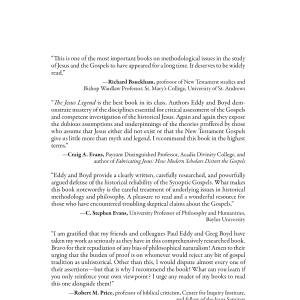 The Jesus Legend: A Case for the Historical Reliability of the Synoptic Jesus Tradition