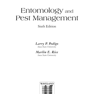 Entomology and Pest Management: Sixth Edition