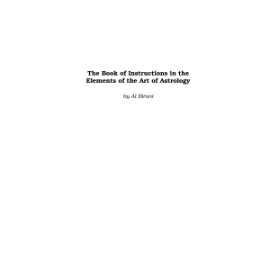 The Book of Instruction in the Elements of the Art of Astrology