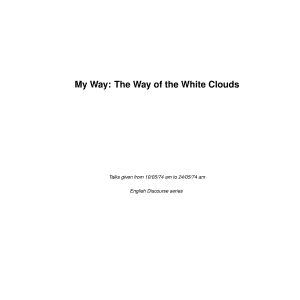 My Way: The Way of the White Clouds