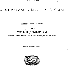 Shakespeare's Comedy of A Midsummer-night's Dream