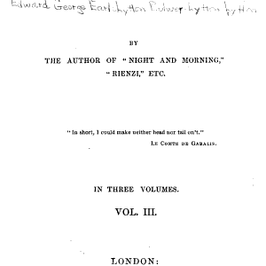 Zanoni: By the Author of "Night and Morning," "Rienzi," Etc. ...