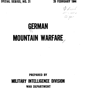 German Mountain Warfare