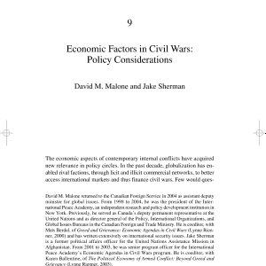 Rethinking the Economics of War: The Intersection of Need, Creed, and Greed