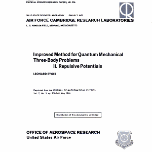 Improved Method for Quantum Mechanical Three-body Problems: Repulsive potentials. II.