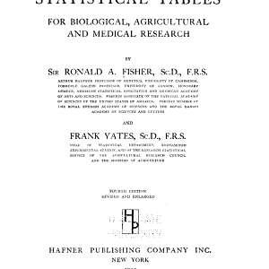 Statistical Tables for Biological, Agricultural and Medical Research