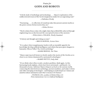 Gods and Robots: Myths, Machines, and Ancient Dreams of Technology