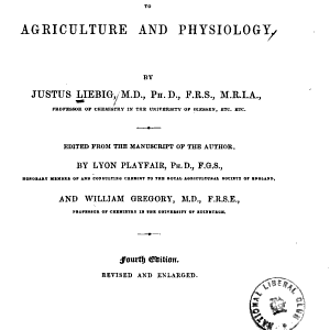 Chemistry in Its Applications to Agriculture and Physiology