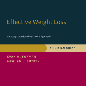 Effective Weight Loss: An Acceptance-Based Behavioral Approach, Clinician Guide