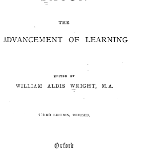 The Advancement of Learning