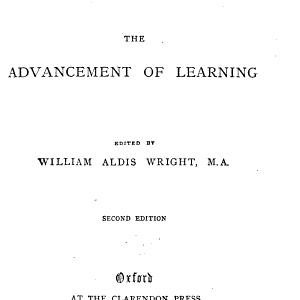 Bacon: The Advancement of Learning