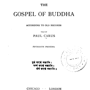The Gospel of Buddha According to Old Records