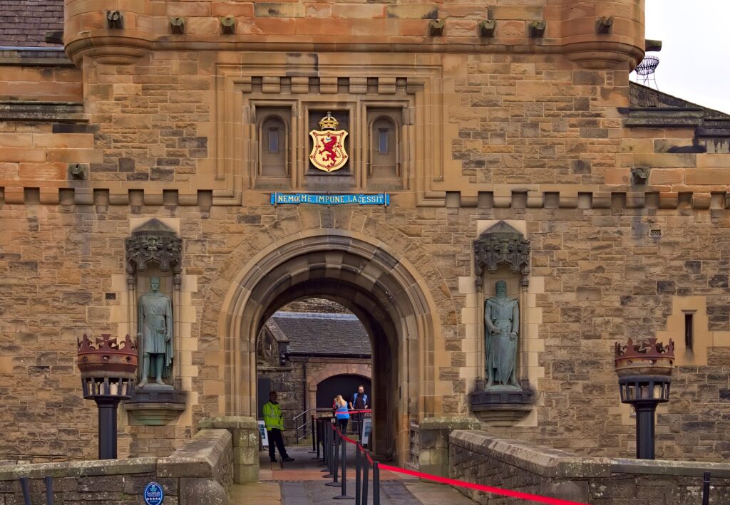 The gatehouse and main entrance of Edinburgh Castle before opening