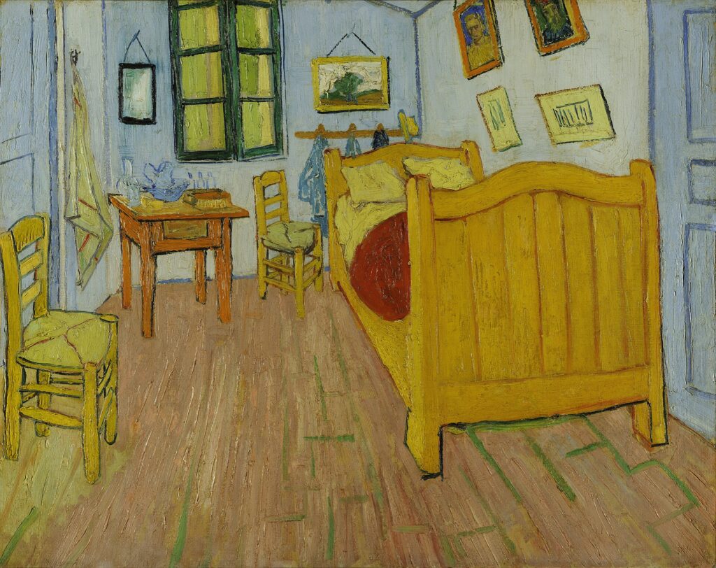 The Bedroom by Vincent van Gogh, in the collection of the Van Gogh Museum in Amsterdam