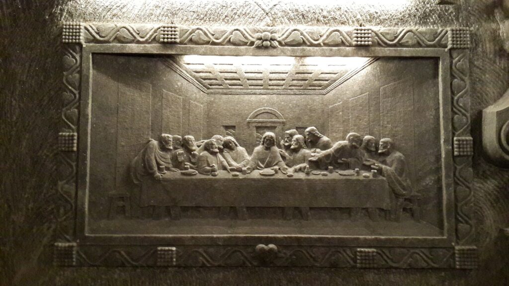 Last Supper relief carved in salt in St Kinga's Chapel, Wieliczka Salt Mine
