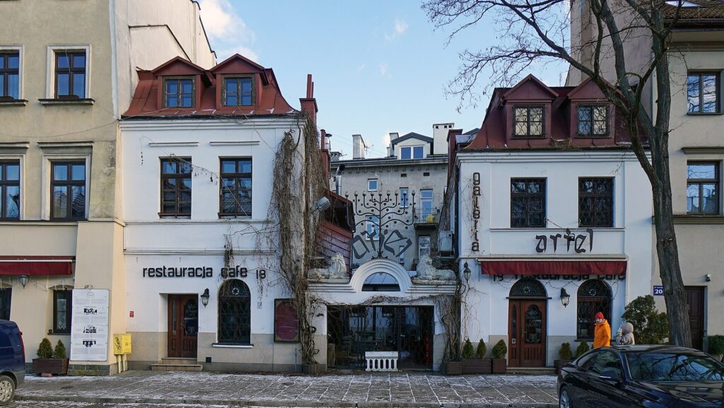 Historische Bürgerhäuser an der Szeroka-Straße in Kazimierz, Krakau