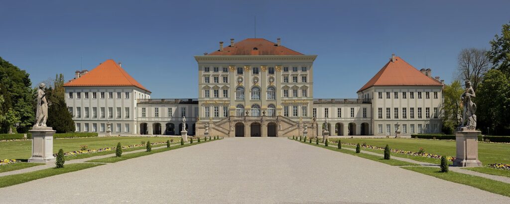 Nymphenburg Palace in Munich seen along its central avenue