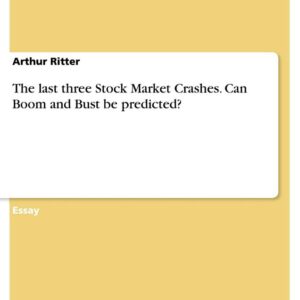 The last three Stock Market Crashes. Can Boom and Bust be predicted?