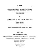 C.R.I.S.: The Combined Retrospective Index Set to Journals in Political Science, 1886-1974